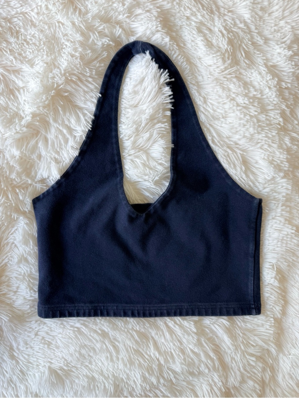 Brandy Melville navy blue Scoop Halter Crop Top